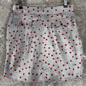 Tulle Sz XS Silver Metallic Floral Poppy Print Mini Skirt Preppy